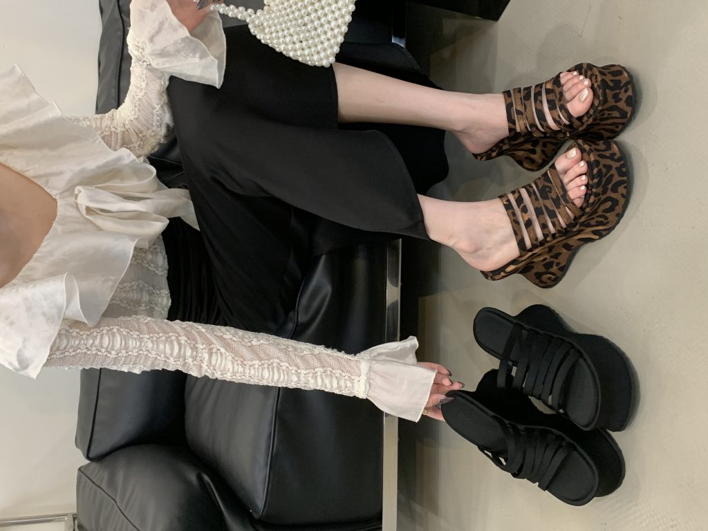 BUBUFLY Women's Leopard Platform Sandals 2025 Summer High Heel Wedge Slippers
