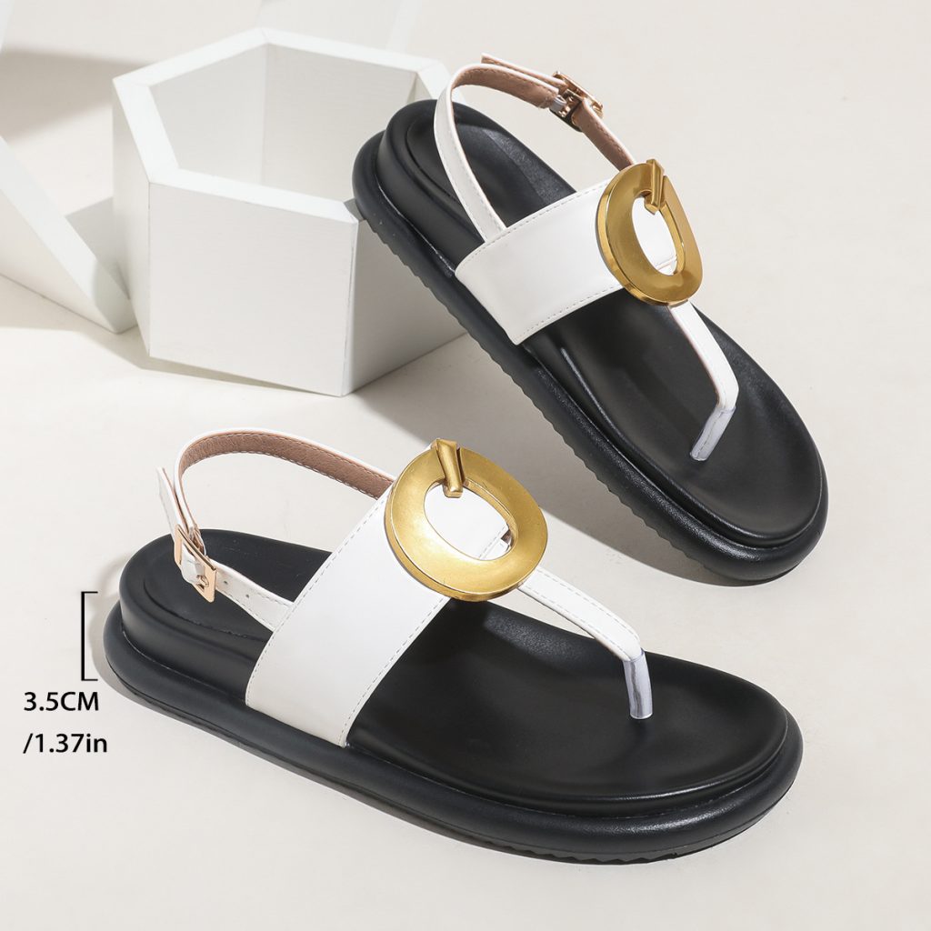 2025 Summer New Flat Sandals Large Size Women's Shoes Style 91-PU