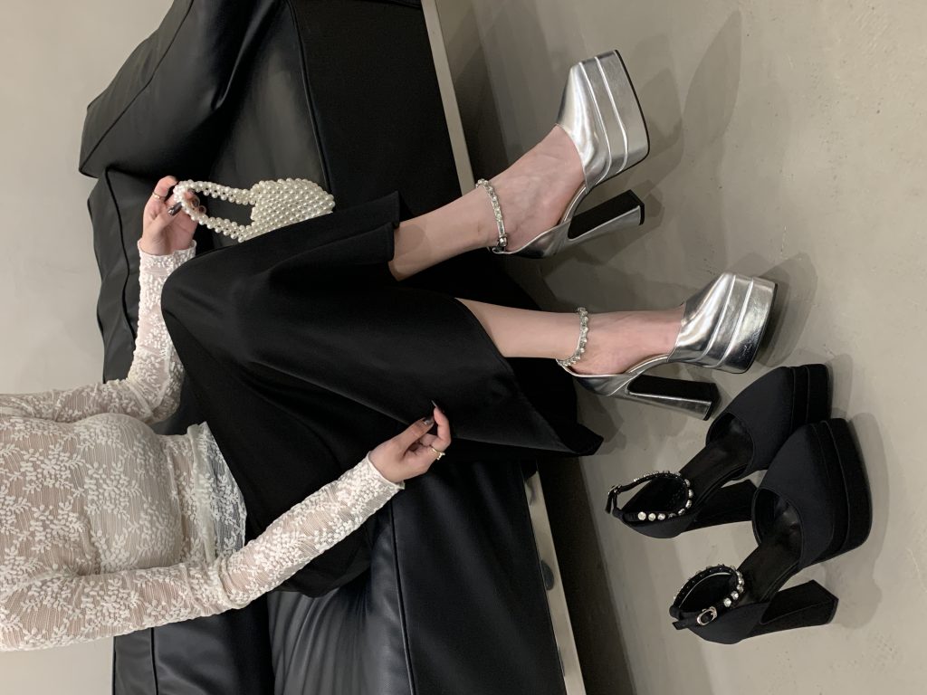 BUBUFLY Women's Chunky Heel Platform Mary Jane Sandals 2025 Autumn New Sexy Rhinestone Buckle Strap Shoes