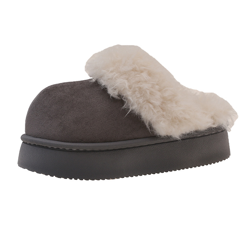 2025 Winter New Fuzzy Slippers Women's Cotton Shoes Thick Sole - Image 5
