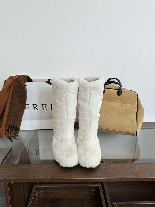 2025 Winter New Faux Fur Lined Long Boots for Women