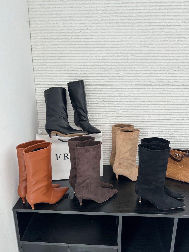 Dormier Women's Pointed Toe Mid-Calf Boots 2026 Autumn Winter Fashion High Heel