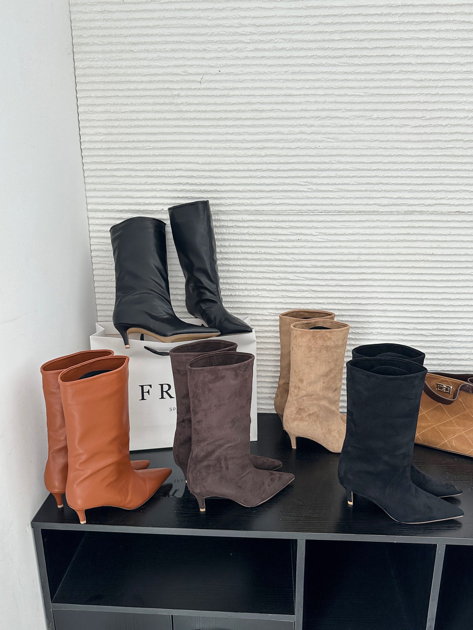 Dormier Women's Pointed Toe Mid-Calf Boots 2026 Autumn Winter Fashion High Heel